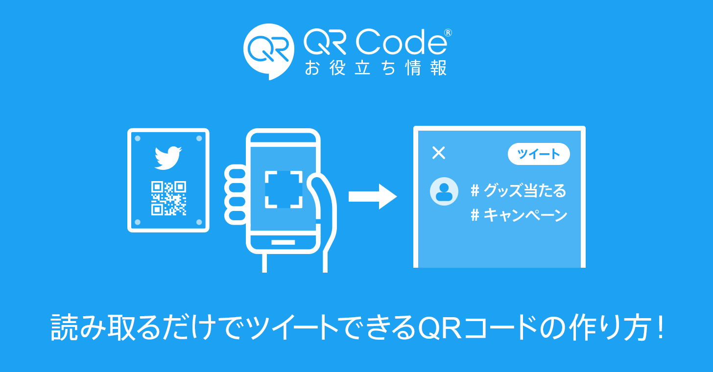 Twitterキャンペーン 読み取るだけでツイートできるqrコードの作り方 商用無料 Qrコードお役立ち情報 Qr